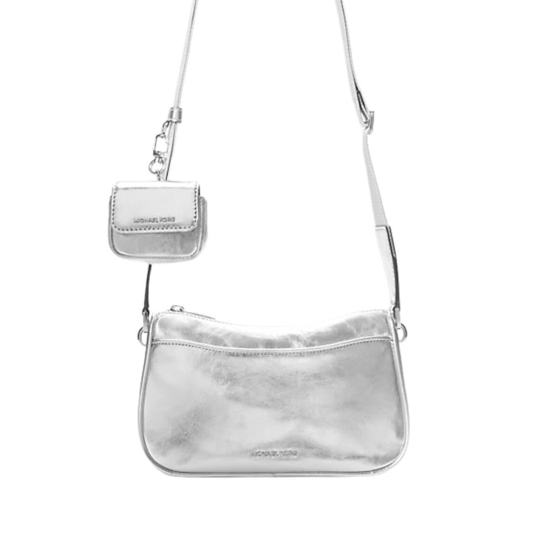 Bolso Michael Kors Plateado Crossbody