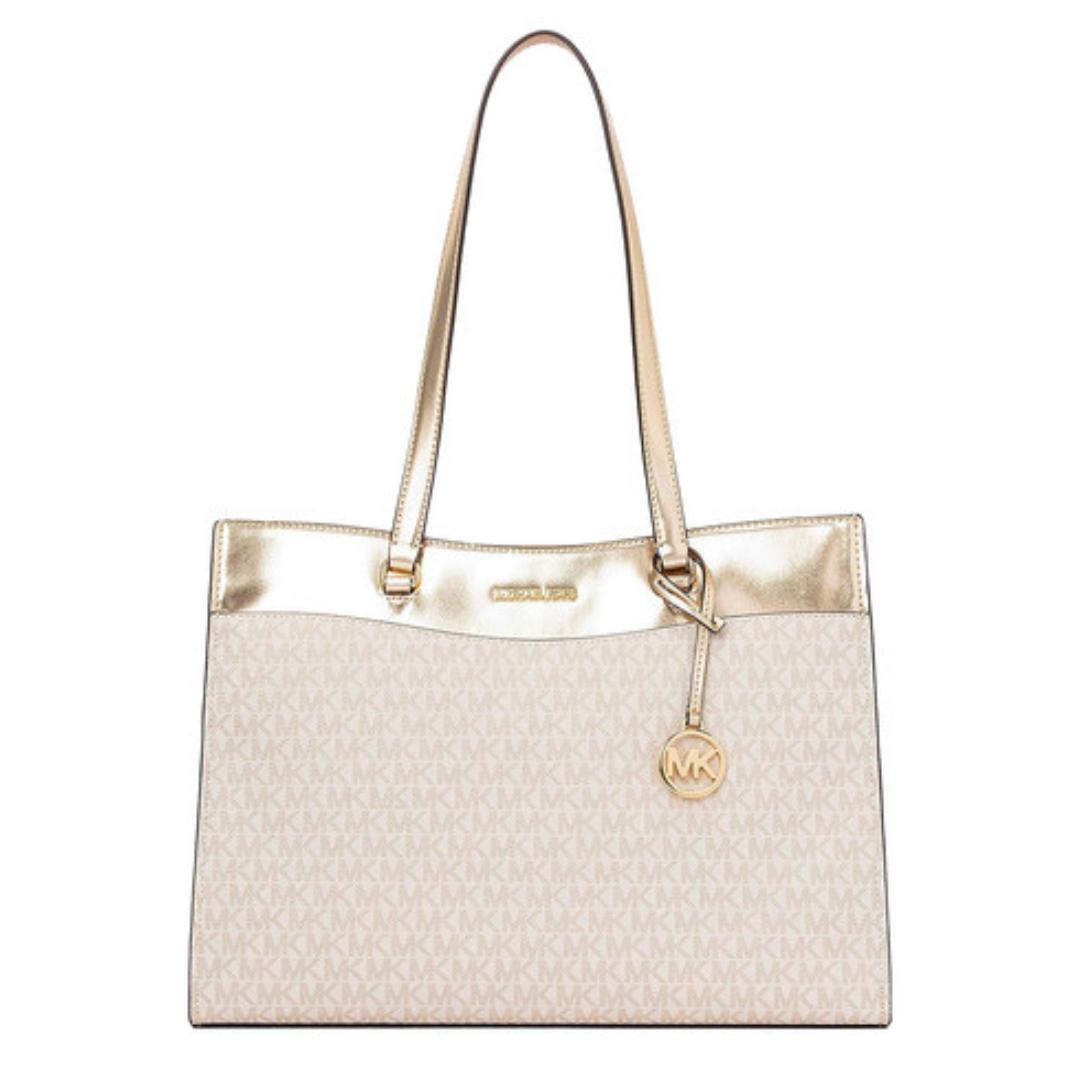 Bolso Michael Kors Tote Crema Dorado