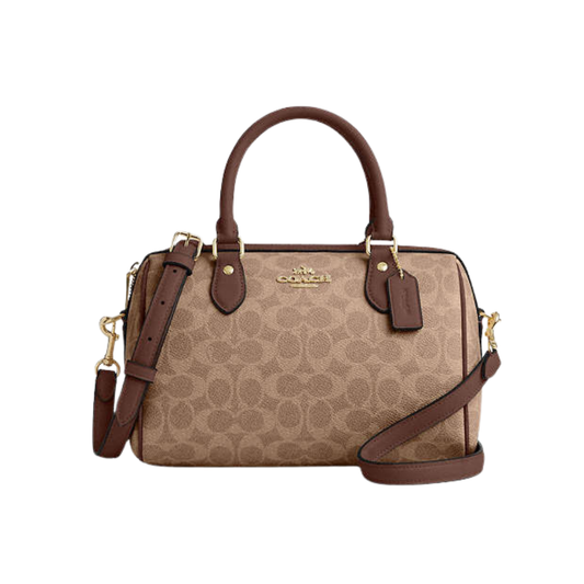 Bolso coach café y miel