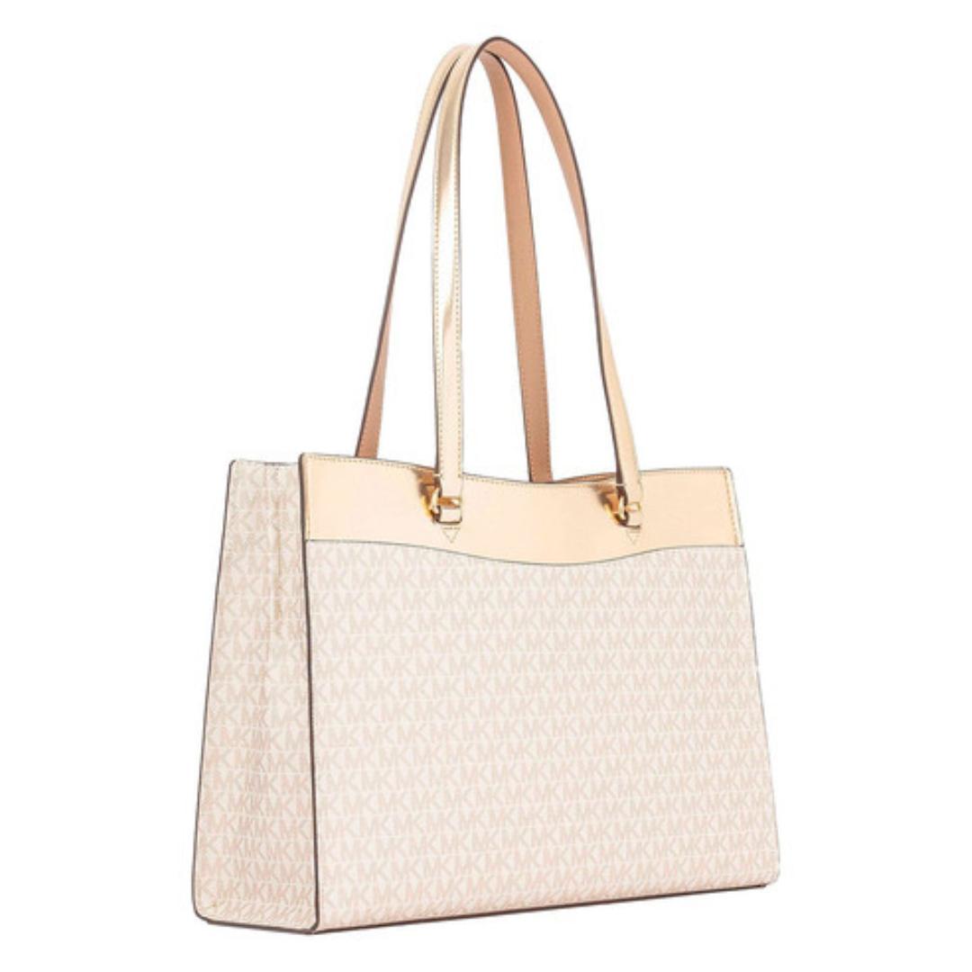 Bolso Michael Kors Tote Crema Dorado