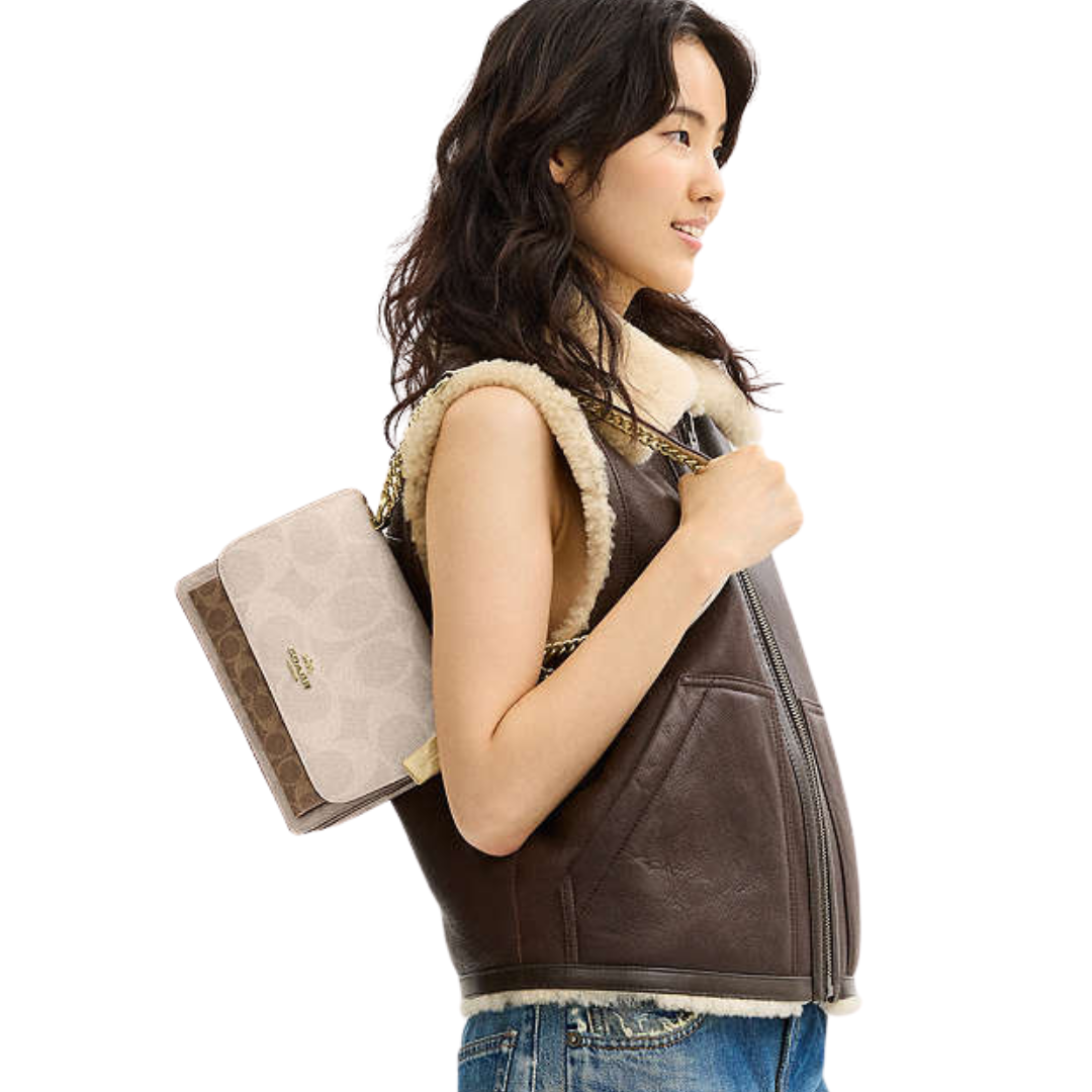 Bolso coach beige y camel